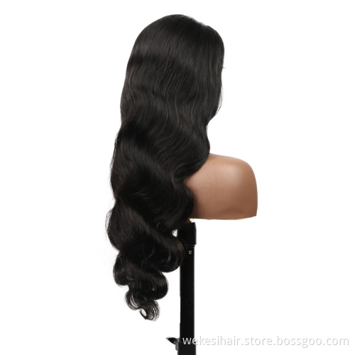 WKSwigs Cheap Human Hair Brazilian Natural Body Wave 4*4 Lace Closure Wig Virgin Mink Brazilian Closure Lace Wig Human Hair